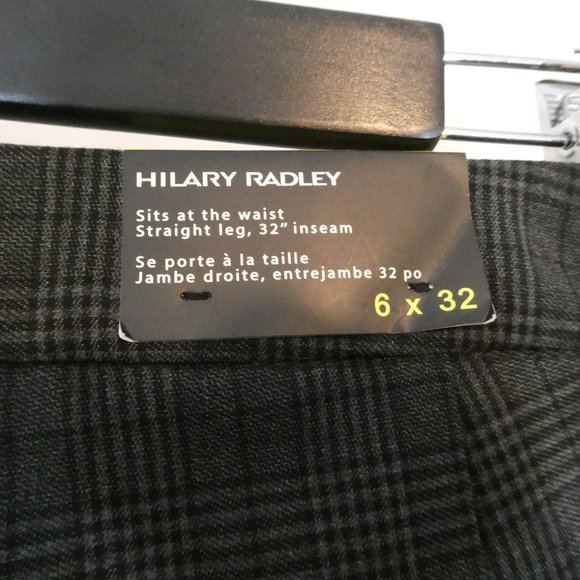 NWT ๐๏ธ Hilary Radley Pants Straight Leg Gray Plaid - Picture 11 of 15